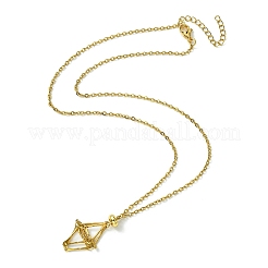 Collar con soporte de jaula de cristal&nbsp;NJEW-JN04603-01