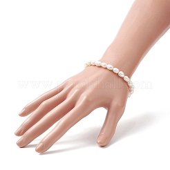 Naturperlen-Reisperlen-Stretch-Armband für Damen&nbsp;BJEW-JB09314