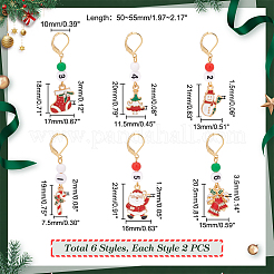 Legierungsemail mit weihnachtlichem Motiv und Stichmarkierungen mit Strassanhänger&nbsp;HJEW-AB00351