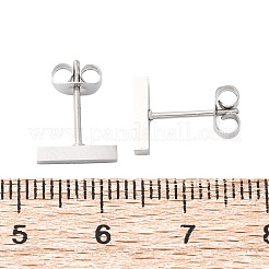 Anlaufgeschützte quaderförmige Ohrstecker aus 304 Edelstahl&nbsp;EJEW-O052-45P