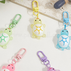 5 ciondolo decorativo a forma di tartaruga in resina e plastica PVC bicolore&nbsp;HJEW-SP0001-20