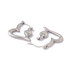 Boucles d'oreilles créoles en forme de cœur en acier inoxydable 304 anti-ternissement pour femmes&nbsp;EJEW-E199-14P