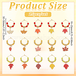 Herbstmotiv Glas Weinglas Charms&nbsp;AJEW-BC00013