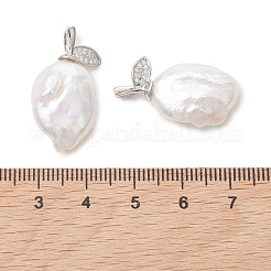 Ovale Anhänger aus natürlichen barocken Keshi-Perlen&nbsp;PALLOY-JF05419