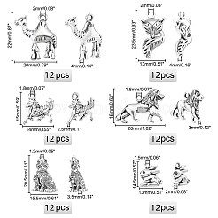 72pcs 6 pendentifs en alliage de style tibétain&nbsp;TIBEP-GA0001-003