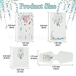 120 stücke 4 arten bunte feder gedruckt karton papier schmuck display karten für ohrringe halsketten armbänder&nbsp;CDIS-YW0001-13