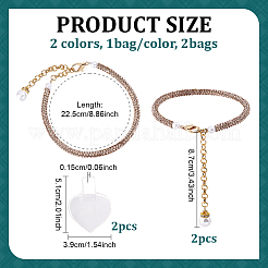 2 bolsa de cordones de tacón alto antisueltos con rhinestone de 2 colores&nbsp;DIY-PH0038-58