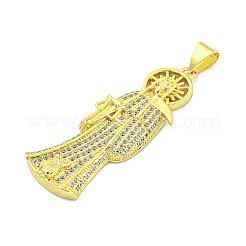 Ciondoli in ottone con placcatura a cremagliera con micro pavé di zirconi chiari&nbsp;KK-B091-30G-01