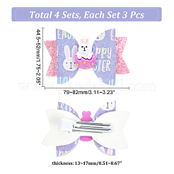 4 Satz 2 Stile Baby Mädchen Haarschleife mit Hasen-Alligator-Haarspangen-Set&nbsp;MRMJ-GL0001-04