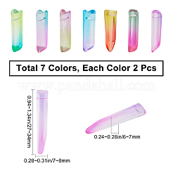 14 pz 7 colori perline di vetro bicolore&nbsp;GLAA-SC0001-46