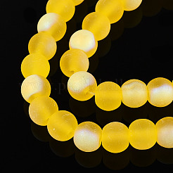 Perles de verre dépoli transparent&nbsp;LS-GLAA-T032-T6mm-MBB11