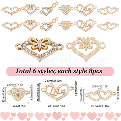 48 pz 6 stili lega cristallo strass connettore ciondoli&nbsp;RB-SC0001-10
