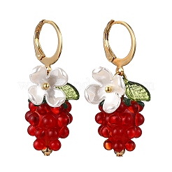 Pendientes de aro de cristal de murano hecho a mano&nbsp;EJEW-TA00657