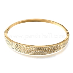 Brazaletes articulados de acero inoxidable 304 con cristales de imitación de diamantes para mujer.&nbsp;SA-CBAF851-02G
