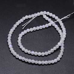 Brins de perles rondes en pierre de lune arc-en-ciel naturelle&nbsp;G-M263-A-02