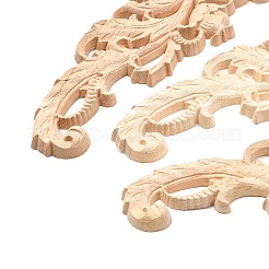Applique onlay sculpté en bois de caoutchouc&nbsp;AJEW-L080-14