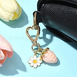Pendentif décoratif en acrylique en forme de fraise&nbsp;HJEW-SW00120-04