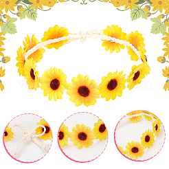 2 Stück 2 Farben Stoff kleines Sonnenblumenkranz-Stirnband&nbsp;OHAR-CP0001-19