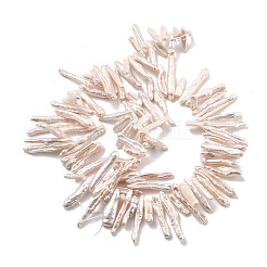 Fili di perle di perline keshi barocche naturali&nbsp;PEAR-P064-02D-02B