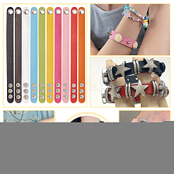 10 Stück 10 Farben verstellbares Lederarmband-Set für Damen&nbsp;BJEW-NB0001-10