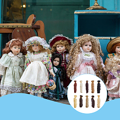 10 stücke 10 farben hohe temperatur faser lange lockige frisur puppe perücke haar&nbsp;DOLL-FH0001-02