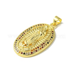 Colgantes de circonita cúbica micro pavé de latón chapado en oro real de 18 quilates&nbsp;KK-H472-17G-01