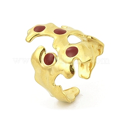 Anillos de puño abiertos anchos esmaltados de acero inoxidable 304 irregulares para mujer&nbsp;RJEW-G338-12G-01