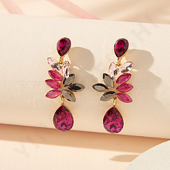 Boucles d'oreilles pendantes en alliage et verre&nbsp;FS-WG3FF2A-01