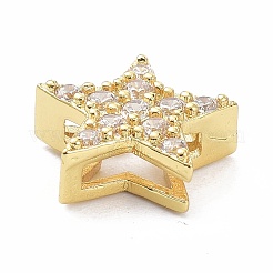 Messing Micro Pave klare Zirkonia Folie Charms&nbsp;ZIRC-P085-03G