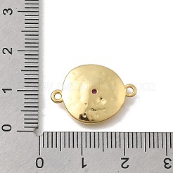 Breloques connecteurs à maillons ronds plats en laiton micro pavé de zircones cubiques&nbsp;KK-D431-068G