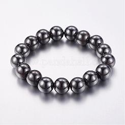 Bons valentines cadeaux de jour pour lui bracelet extensible hématite synthétique magnétique&nbsp;IMB001