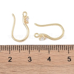 Messing-Mikro pflastern Zirkonia Ohrhaken&nbsp;KK-U008-09G
