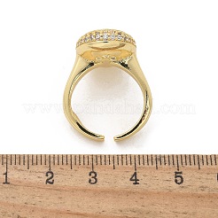 Mikropavé-Manschettenringe aus klarem Zirkonia aus Messing für Damen&nbsp;RJEW-C126-16G