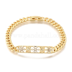 Messing Micro Pave klare Zirkonia Link Armbänder&nbsp;BJEW-F498-04A-G