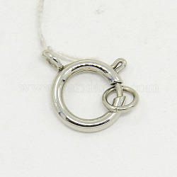 304 Stainless Steel Spring Ring Clasps, Manual Polishing, Necklace Design Materials, with Jump Ring, Stainless Steel Color, 14mm, Hole: 3mm