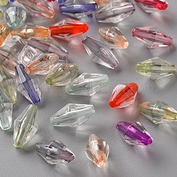 Perles en acrylique transparente, Toupie, couleur mixte, 15x8mm, Trou: 1.8mm, environ 1290 pcs/500 g