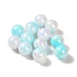 Opake Legierung Perlen, Farbverlauf bunt, Runde, Zyan, 8 mm, Bohrung: 1.8 mm, ca. 2083 Stk. / 500 g