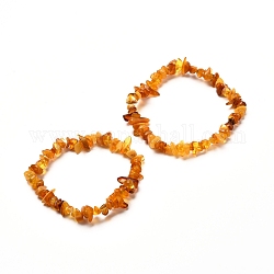 Ensemble de bracelets extensibles en perles d'ambre naturel pour parent et enfant, diamètre intérieur: 2 pouce (5 cm), 2-1/4 pouce (5.6 cm), 2 pièces / kit