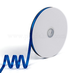 Single Face Solid Color Satin Ribbon, for Wedding, Gift Wrapping, Bow Making, Blue, 2/8 inch(6~7mm), about 100yards/roll(91.44m/roll)