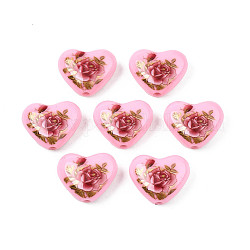 Perles acryliques opaques, cœur, rose, 16x19x8mm, Trou: 2mm