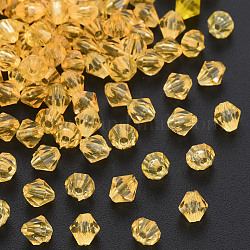 Perles en acrylique transparente, facette, Toupie, orange, 5x4.5mm, Trou: 1.2mm, environ 12160 pcs/500 g