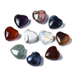 Природные и синтетические драгоценный камень бисер, сердце, 19~20x20x9~11 мм, отверстие : 2 мм