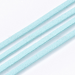 Faux Suede Cord, Faux Suede Lace, Pale Turquoise, 2.5~2.8x1.5mm, about 1.09 yards(1m)/strand