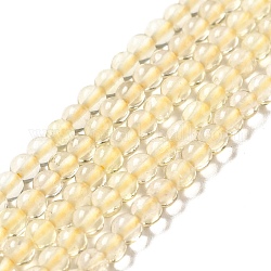 Chapelets de perles de quartz citron naturel, ronde, 3mm, Trou: 0.6mm, Environ 135 pcs/chapelet, 15.63'' (39.7 cm)