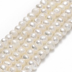 Fili di perle di perle d'acqua dolce coltivate naturali, patata, beige, 2~3.5x3~5x3~5mm, Foro: 0.5 mm, circa 109~132pcs/filo, 14.17~14.25 pollice (36~36.2 cm)