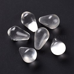Natural Quartz Crystal Beads, No Hole/Undrilled, for Wire Wrapped Pendant Making, Teardrop, 12x20mm
