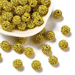 Perline palla di disco, Perline strass polimero argilla, tondo, citrino, PP13 (1.9~2mm), 6 file di strass, 10mm, Foro: 1.5 mm