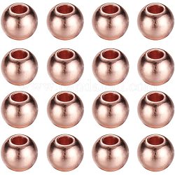 PandaHall Elite about 50 pcs Rack Plating and Vacuum Plating Brass Round Bead Spacers, Rose Gold, 4mm, Hole: 2mm