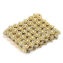 Rouleau de plastique à 6 rangée de diamants, ruban de cristal strass, pour la fête de mariage de bricolage favorise les décorations artisanat, or, 97x2mm