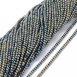 Chapelets de perles en verre électroplaqué, plein plaqué, ronde, vert plaqué, 2.5mm, Trou: 0.7mm, Environ 177 pcs/chapelet, 14.09 pouce (35.8 cm)
